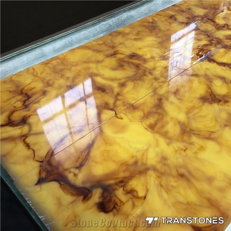 Yellow Artificial Onyx Marble Sheets for Lighting