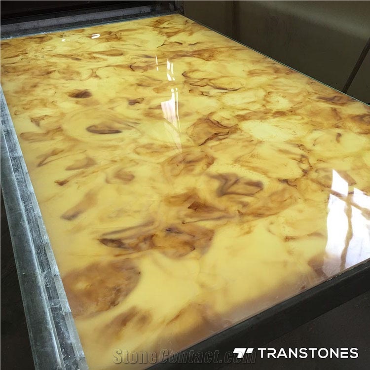 Yellow Artificial Onyx Marble Sheets for Lighting