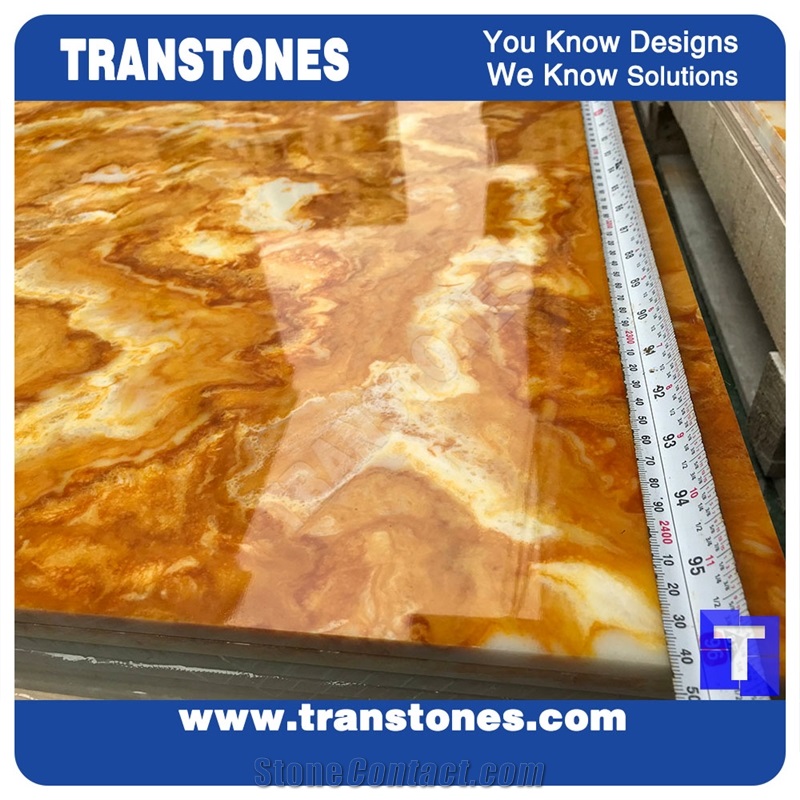 Yellow Artificial Translucent Onyx Sheet & Slabs