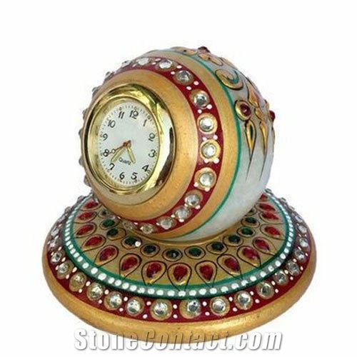 Round Marble Table Clock