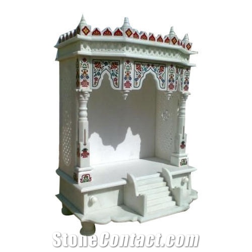 White Makrana Marble Pooja Temple