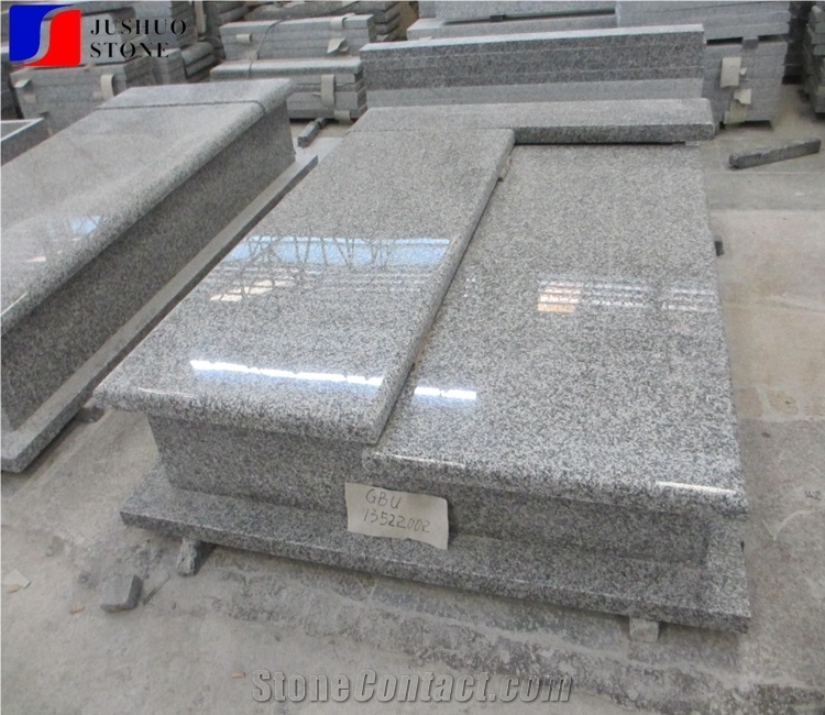 Silver Grey Granite G623 Tombstone Monument Design
