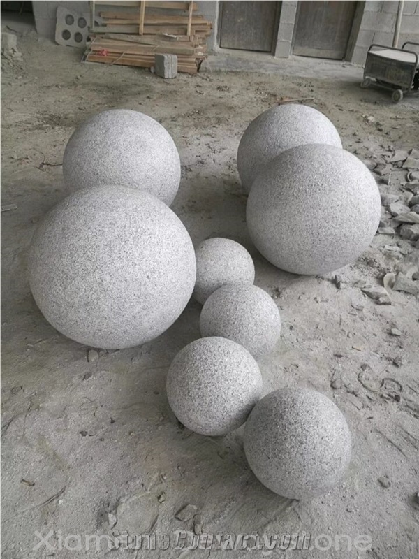 Tumbled Granite, Grey G603 Granite Ball Fountains