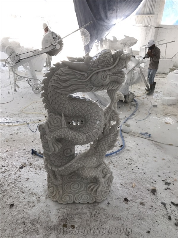 Dragon Stone Sculpture, Marble Carving