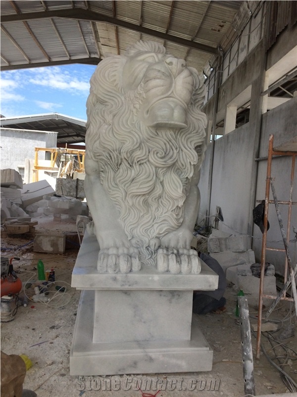 Lion Statue, Stone Sculpture, Marble Carving