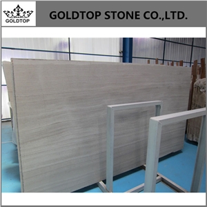 White Polished Wooden Marble Vein Cut Floor Tile