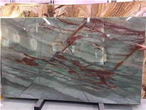 Brazil Bookmatching Pampers Green Quartzite Slabs