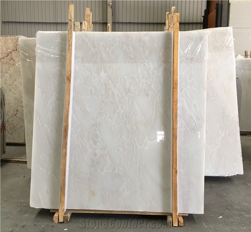 Rhino White Marble Tiles Slabs Backlit Wall Cladding