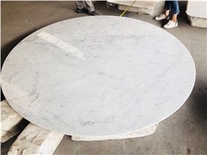 White Carrara Marble Dining Table Tops