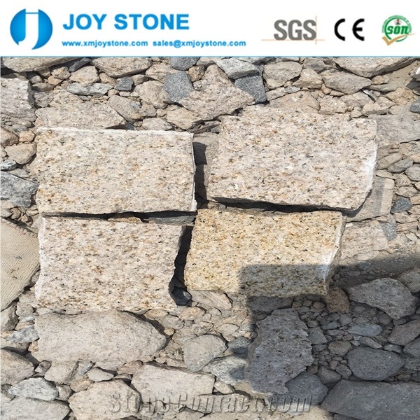 Chinese Yellow Granite Cube Stone Pavers G682