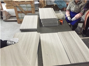 Good Quality White Wooden Marble Honed Floor Tiles