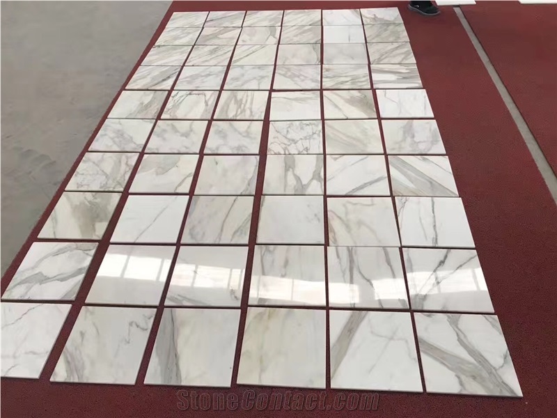 High Polished Calacatta Gold Marble Floor Tiles