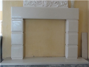 Artificial Stone Pure White Color Marble Fireplace