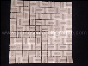 Beige and Brown Marble Mixed Brick Mosaic Tiles