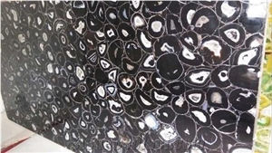 Black Agate Slabs Semi-Precious Stone Tiles