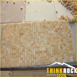 Brick Honey Onyx Mosaic Tiles Kitchen Backsplash