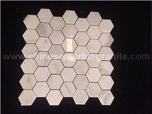 Carrara White Marble Hexagon Chips Mosaic Tiles