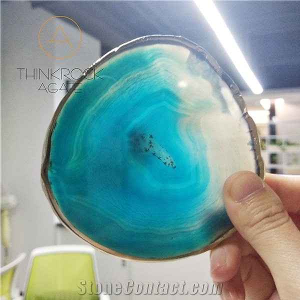 China Blue Agate Slices for Accessaries