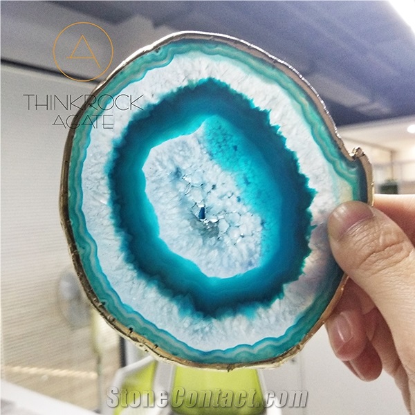 China Blue Agate Slices for Accessaries