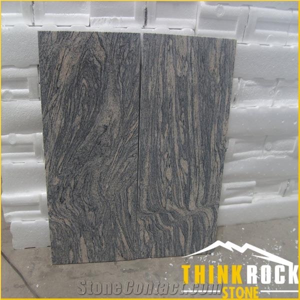 China Juparana Black Granite Walling Stone Tiles