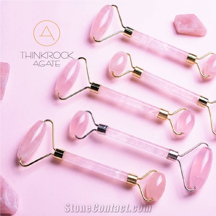 China Pink Crystal Massage Stick for Face