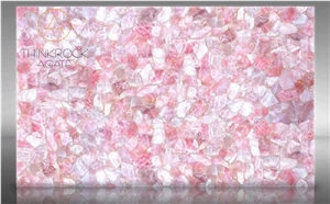 China Pink Crystal Slabs for Wall Applications