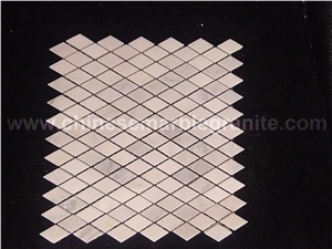 Cloudy White Marble Rhombus Mosaic Wall/Floor Tile