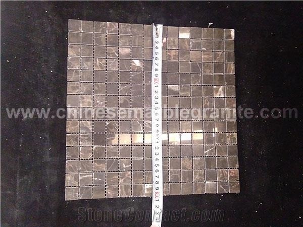 Coffee Brown Emperador Marble Square Mosaic Tiles