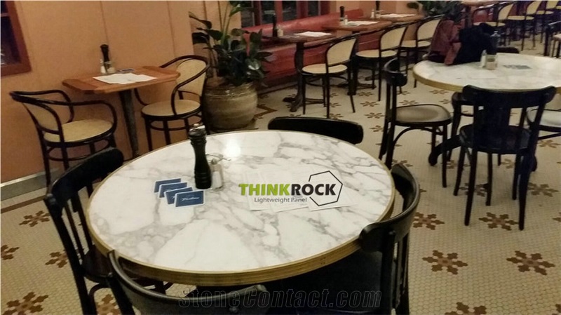 Honeycomb Backing White Marble Lightweight Tables