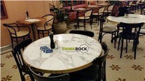 Honeycomb Backing White Marble Lightweight Tables