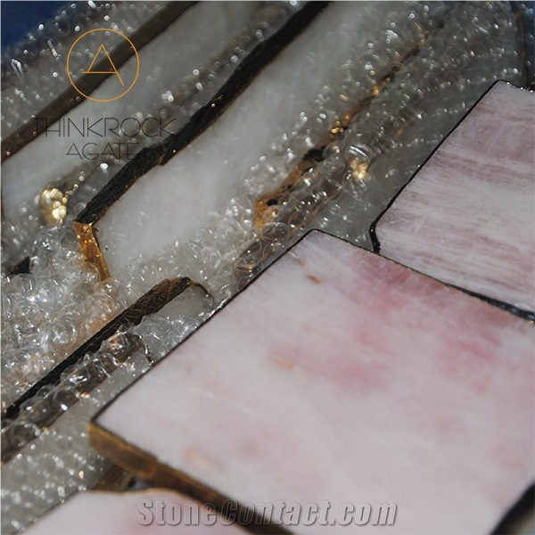 Irregular China Pink Crystal Tea Trays
