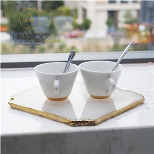Irregular China White Crystal Tea Trays
