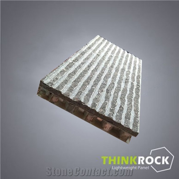 Lightweight Grooved Grey Sandstone Honeycomb Panel