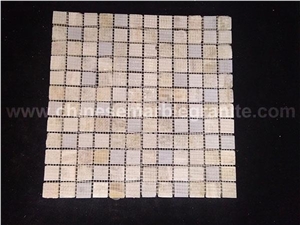 Luxury Glass and Mable Square Chips Mosaic Tiles