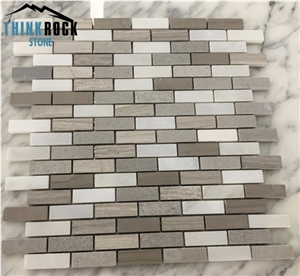 Mixed Marble Mosaic Wall/Floor Tiles, Brick Mosaic