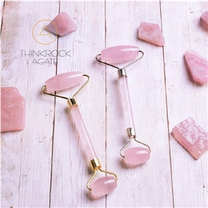 Pink Agate Face Massage Stick,Semi-Precious Stone