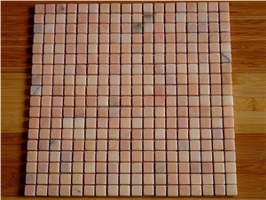 Pink/Red Marble Mosaic Square Brick