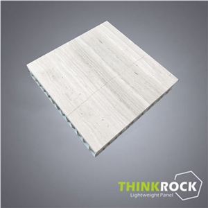White Wooden Marble Honeycomb Backed Walling Tile