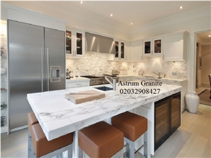 Arabescato Vagli Marble Kitchen Worktop in London