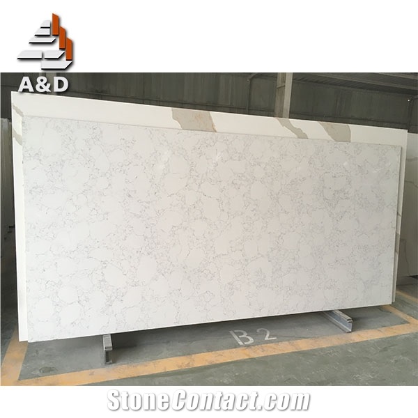 Engineered Quartz Stone Calacatta White Quartz Countertop