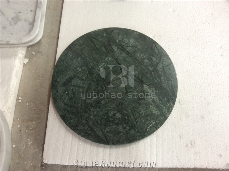Round Kichen Dish,Dark Green Marble Accessories