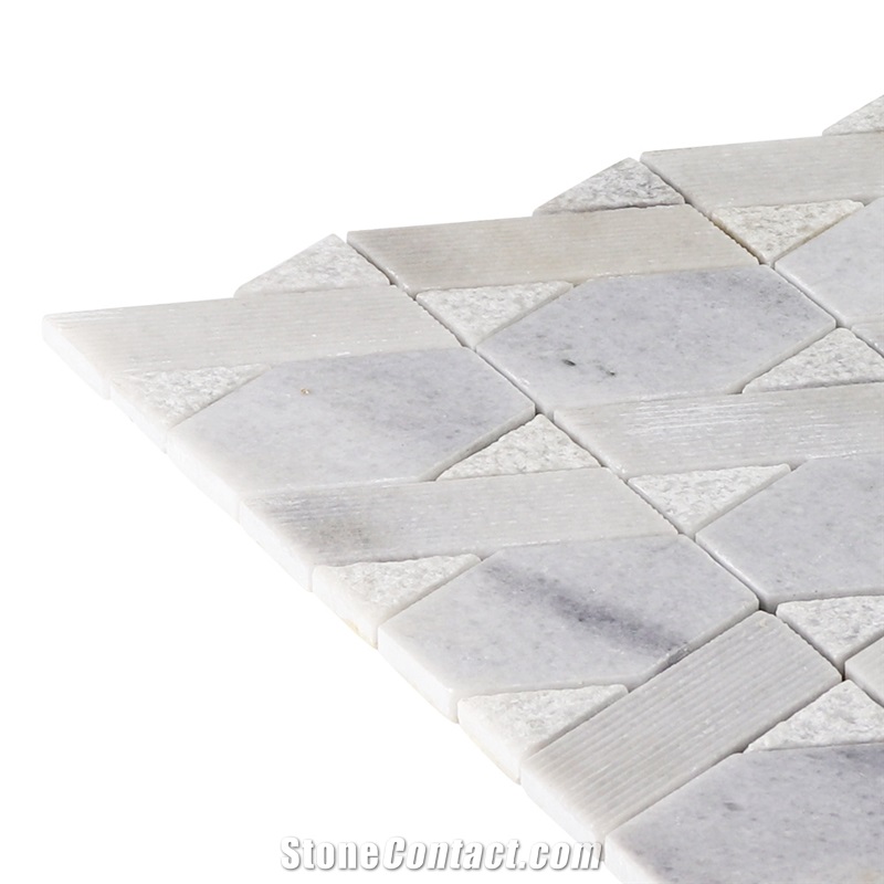 Carrara White Mini Pattern White Marble Mosaic