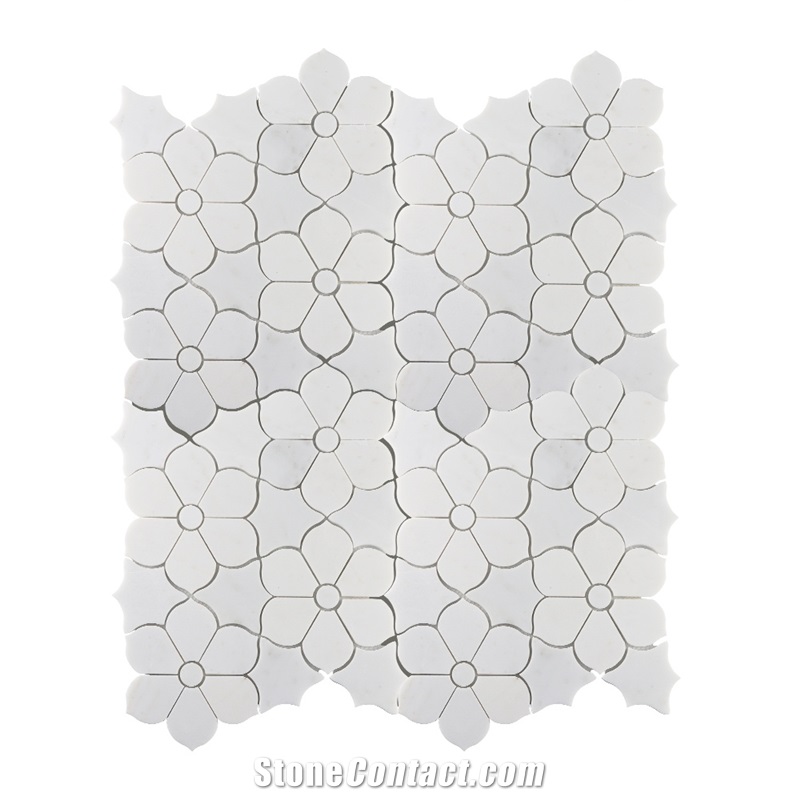 Highest Quality Thassos White Sunflower Mosaic