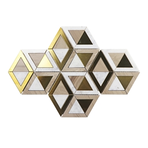 Natural Marble Stone Mix Metal Mosaic
