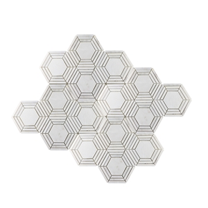 White Hexagon Marble Moasic Tile
