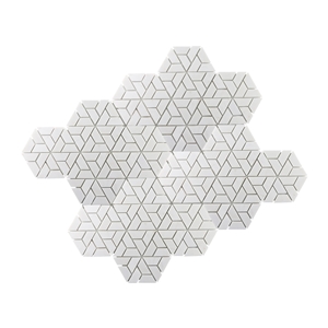 White Marble Stone Flower Wall Mosaic Tiles