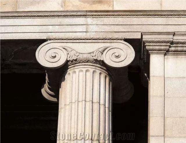 Granite Column Capital Top Handcarve