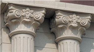 Granite Column Capital Top Handcarve