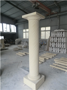 White Limestone Column Capital Base Shaft