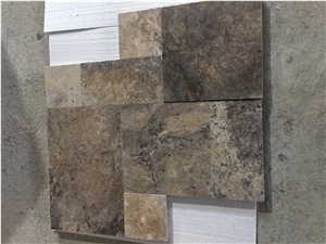 Silver Travertine Honed and Tumbled Set
